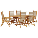 Garden Dining Set Beige PE Rattan Medium Expandable Table Leaves 3281735
