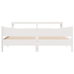 Bed Frame with Headboard White 180x200 cm Super King Solid Wood Pine 3306295