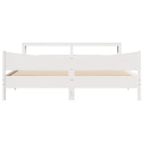 Bed Frame with Headboard White 180x200 cm Super King Solid Wood Pine 3306295