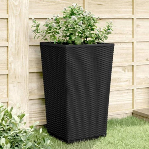 Garden Planters 4 pcs Black 32.5x32.5x57 cm PP 367853