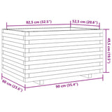 Garden Planter White 90x60x49.5 cm Solid Wood Pine 847384