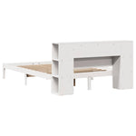 ZNTS Bookcase Bed without Mattress White 135x190 cm Double Solid Wood Pine 3321535