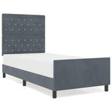 ZNTS Bed Frame Dark Grey 100x200 cm Velvet 3344856