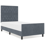 ZNTS Bed Frame Dark Grey 90x200 cm Velvet 3344850