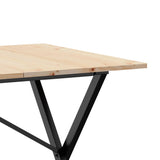 ZNTS Dining Table X-Frame 160x80x75 cm Solid Wood Pine and Steel 3282699