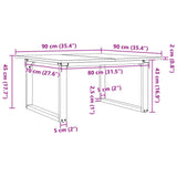 Coffee Table O-Frame 90x90x45 cm Solid Wood Pine and Steel 3282665