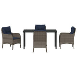 Garden Dining Set with Cushion 5 pcs Grey Poly Rattan 3380192