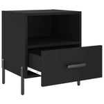 ZNTS Bedside Cabinet Black 40x35x47.5 cm Engineered Wood 827454