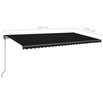 ZNTS Manual Retractable Awning with Posts 6x3.5 m Anthracite 3070279