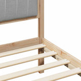 Bed frame Brown and light grey 135 x 190 cm Solid pine wood 878479