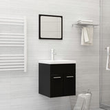 Bathroom Furniture Set Black Engineered Wood 3071307