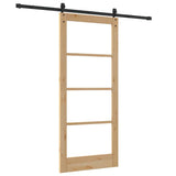 Sliding Door Natural and Black 86 x 198.5 cm 3332395