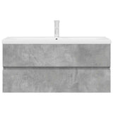 2 Piece Bathroom Furniture Set Concrete Grey Engineered Wood 3324917