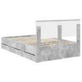 Bed Frame with Drawer Concrete Grey 120 x 200 cm Engineer Wood 3408008