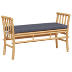 Garden Bench with Cushion Brown 110 x 38 x 65cm Bamboo 4108078