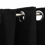 Linen-Look Blackout Curtains with Grommets Black 290x245cm 321155