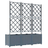 Garden Planter 3 pcs LiGht Grey 120 x 40 x 143 cm Plastic 42002886