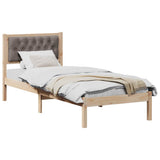 Bed Frame with Headboard Taupe 90 x 200 cm Solid Pine Wood 878217