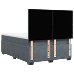 Box Spring Bed with Mattress Dark Grey 140x190 cm Velvet 3290901