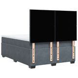 Box Spring Bed with Mattress Dark Grey 140x190 cm Velvet 3290901
