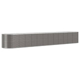 Garden Raised Bed Powder-coated Steel 512x80x68 cm Grey 318974