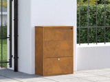 Parcel Drop Box Rusty 44 x 22 x 82 cm Weathering Steel 874925