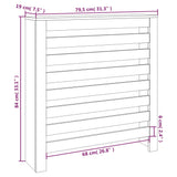 ZNTS Radiator Cover White 79.5x19x84 cm Solid Wood Pine 822592