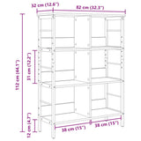Bookshelf Smoked Oak 82 x 32 x 112 cm Engineered Wood 883990