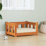 Dog Bed with Storage Wax Brown 55 x 45 x 28 cm Solid Pine Wood 867652