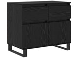 Sideboard Black Oak 60 x 35 x 70 cm Engineered Wood and Iron 881743