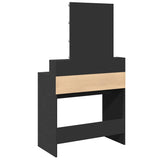 Dressing Table with LED Black 80x41x144.5 cm 848179