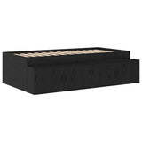 Storage Bed Frame Black oak 90 x 200 cm Engineered wood 3335190