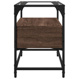 TV Cabinet with Glass Top Brown Oak 60x35x51 cm Engineered Wood 846058