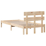 Bed Frame with Headboard Brown 80 x 200 cm Solid Pine wood 872134