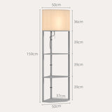 Corner Floor Lamp with Shelves, Tall Standing Lamps for Living Room, with Pull Chain Switch Bulb not T3398P342305