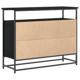 Sideboard Black Oak 100 x 35 x 80 cm Engineered Wood 862978