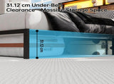 90cm190cm Single Metal Bed Frame with RGB Smart LED Lights & Storage Headboard, Heavy Duty 363kg T6135P515083