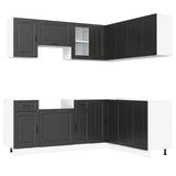 11 Piece Kitchen Cabinet Set Porto Black Engineered Wood 3314962
