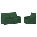 Sofa Set 2 pcs Jungle Green Corduroy Fabric 3433252