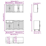 ZNTS 4 Piece Kitchen Cabinet Set Kalmar High Gloss White Engineered Wood 3314863