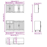4 Piece Kitchen Cabinet Set Lucca High Gloss White Engineered Wood 3314863