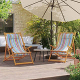 ZNTS Folding Beach Chairs 2 pcs Multicolour Fabric 3214483