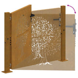 Garden Gate 100x100 cm Corten Steel Tree Design 153215
