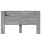 Storage Headboard with LED Grey Sonoma Engineered Wood 3418688
