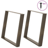 Dining Table Legs U-Shaped 2 pcs Natural Steel 90x cm Steel 4012803