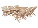Garden Furniture Set 7 pcs Natural Solid Teak Wood 3418864