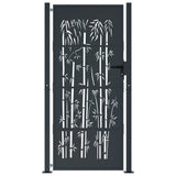 Garden Gate Anthracite 100x200 cm Steel Bamboo Design 153183