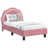 Toddler Bed Frame with Headboard Pink 70 x 140 cm Velvet 42010897