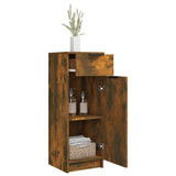 Bathroom Cabinet Smoked Oak 32x34x90 cm Engineered Wood 817057