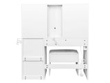 White hemp surface particle board with triamine 4 drawers 2 side push-pull storage rack 1 LED touch 26098664